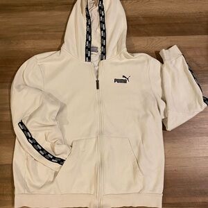 Puma Beige Hoodie with Black Trim